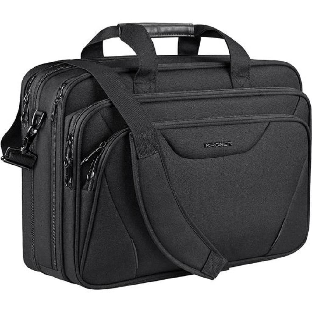 Mens Laptop Bag Briefcase Fits Up To 173 Inch Laptop Expandable Black